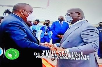 UA : le président Uhuru Kenyata en visite officielle de 48 heures à Kinshasa