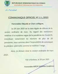 Kinshasa : clôture de la session ordinaire de mars à l’APK de manière inédite