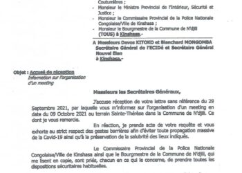 Kinshasa : Ngobila prend acte du meeting de Lamuka samedi à N’Djili (Document)