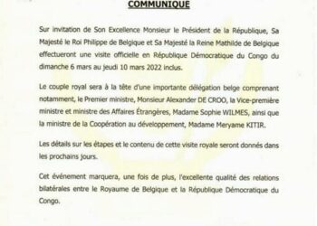 RDC –Belgique : le couple royal annoncé à Kinshasa en mars prochain