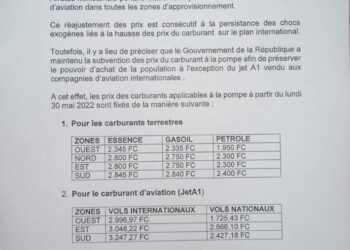 RDC/Economie: le carburant en hausse dès ce lundi 30 mai (Document)