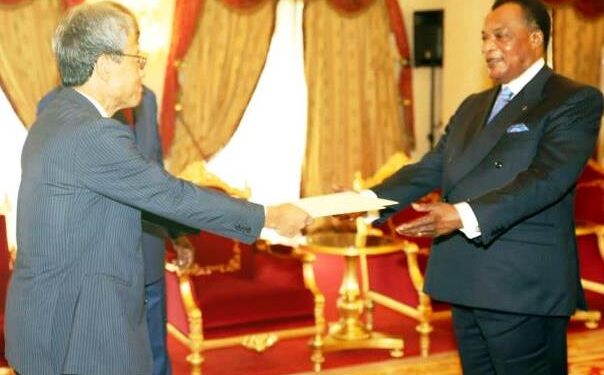 Congo-Japon : présentation des lettres de créance de Minami Hiro à Denis Sassou N’Guesso