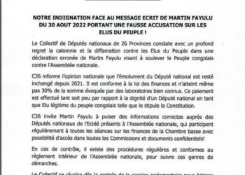 Emoluments des députés : Fayulu a menti