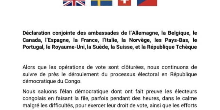 Urgent: les Occidentaux saluent la tenue des élections en RDC